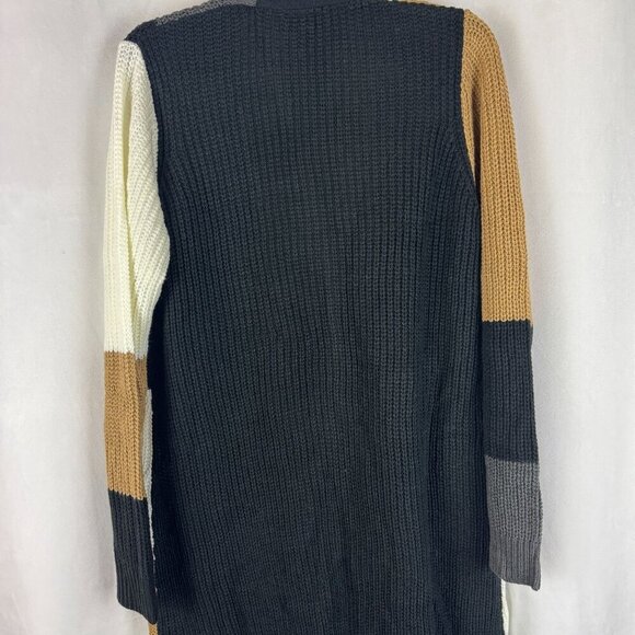 Fortune+Ivy Women Knit Long Sleeve Colorblock Open Front Cardigan Sweater Size M - Picture 8 of 9